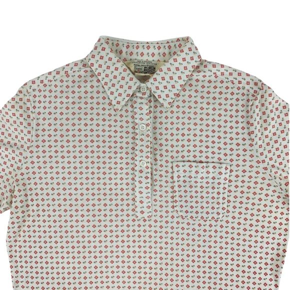 Vintage 70s Polo Shirt Women's Extra Large Sears S Logo Print Top - Picture 2 of 10